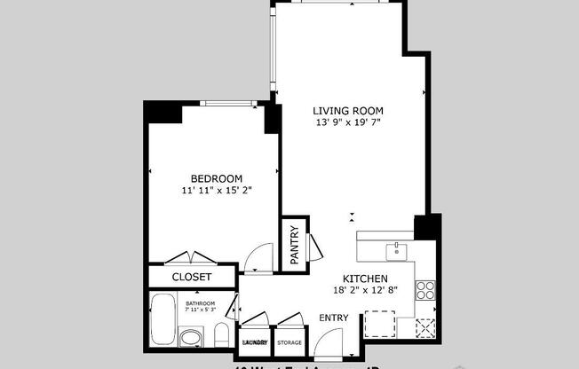 1 bed, 1 bath, 824 sqft, $5,750, Unit 4D