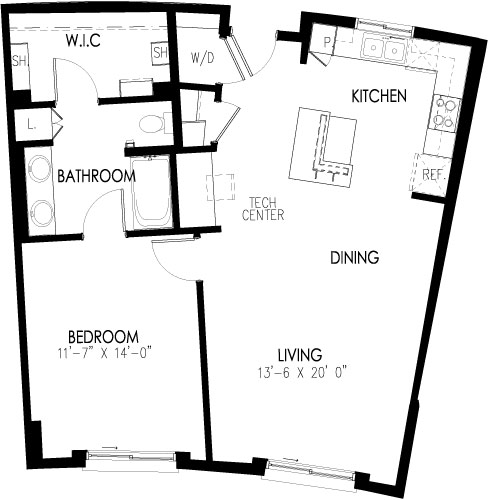 1 bed, 1 bath, 860 sqft, $2,345, Unit 303W