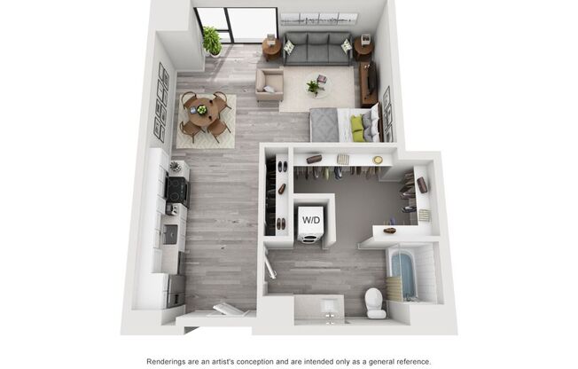 Studio, 1 bath, 690 sqft, $1,617