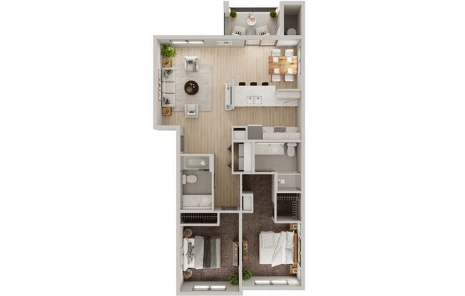 2 beds, 2 baths, 1,083 sqft, $2,200, Unit 51-103