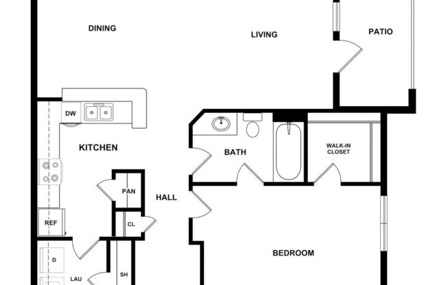 1 bed, 1 bath, 835 sqft, $1,123