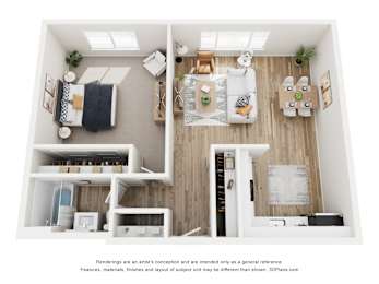 1 bed, 1 bath, 600 sqft, $1,295