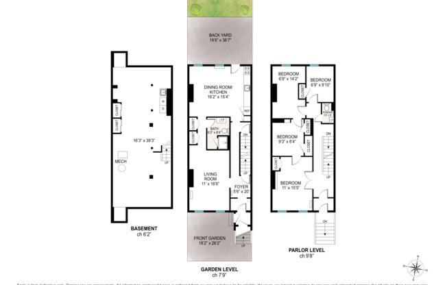 3 beds, 1 bath, 2,200 sqft, $4,100, Unit PARLOR