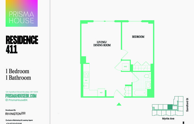 1 bed, 1 bath, $3,815, Unit 411