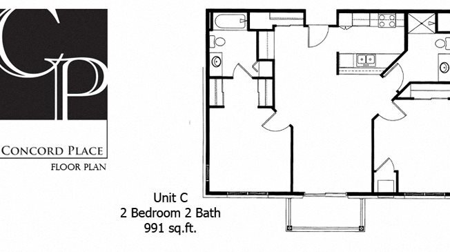 2 beds, 2 baths, 991 sqft, $1,300