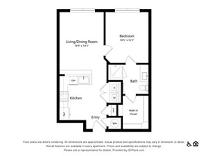 1 bed, 1 bath, 624 sqft, $1,725