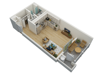 Studio, 1 bath, 480 sqft, $1,481