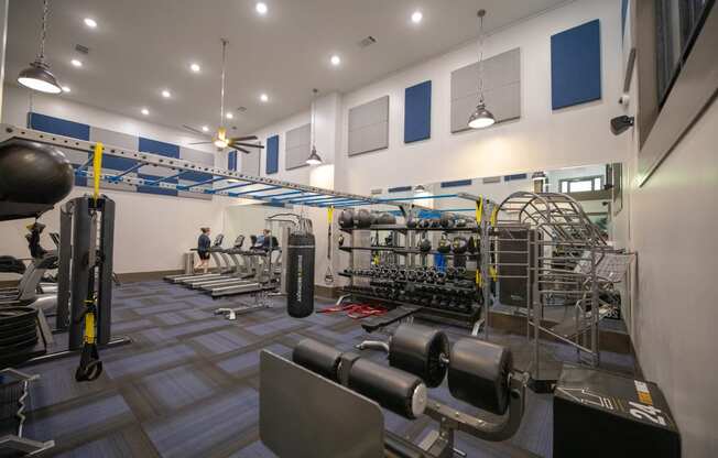 Wynnwood Vinings two story fitness center interior room filled with lots of bikes and exercise equipment