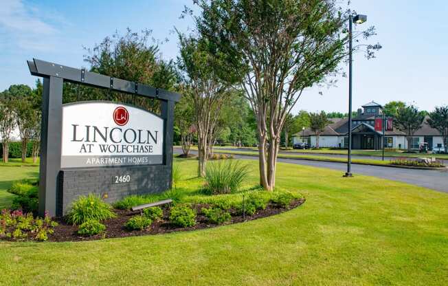 a sign with the lincoln at wolverhampton apartment complex in the background at Lincoln at Wolfchase, Cordova, TN