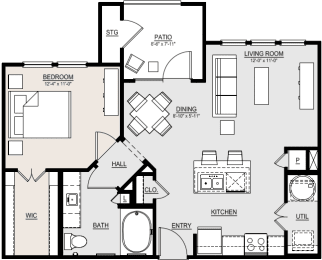 1 bed, 1 bath, 731 sqft, $1,125