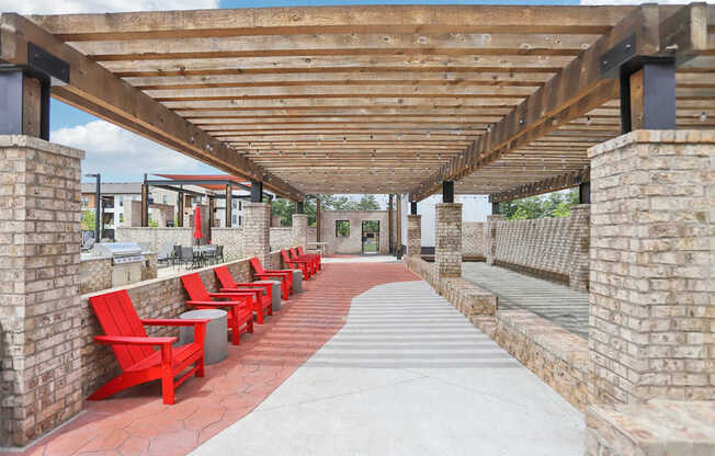 Bocce ball court and seating