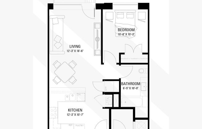 1 bed, 1 bath, 685 sqft, $2,205