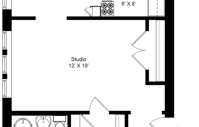 Studio, 1 bath, 500 sqft, $1,665, Unit 553-411