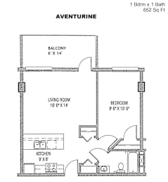 1 bed, 1 bath, 652 sqft, $1,425