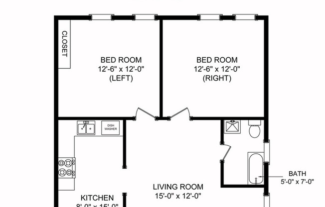 2 beds, 1 bath, 782 sqft, $2,900, Unit 02-B1