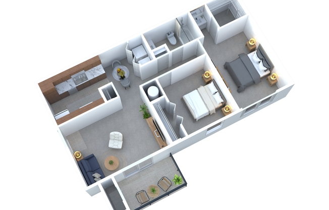 2 beds, 1 bath, 952 sqft, $1,050