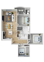 3 beds, 2 baths, 1,000 sqft, $1,299