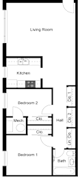 2 beds, 1 bath, 803 sqft, $1,453