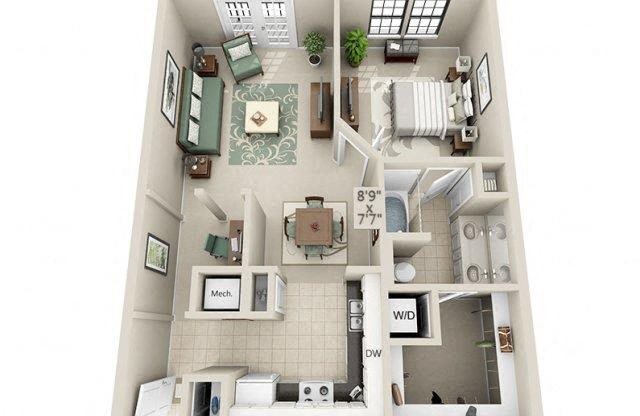 1 bed, 1 bath, 816 sqft, $1,573