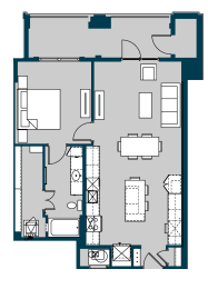 1 bed, 1 bath, 876 sqft, $2,032