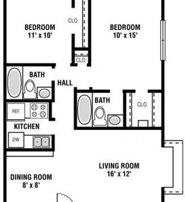 2 beds, 2 baths, 854 sqft, $850, Unit 114