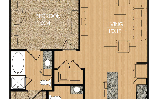 1 bed, 1.5 baths, 900 sqft, $1,979