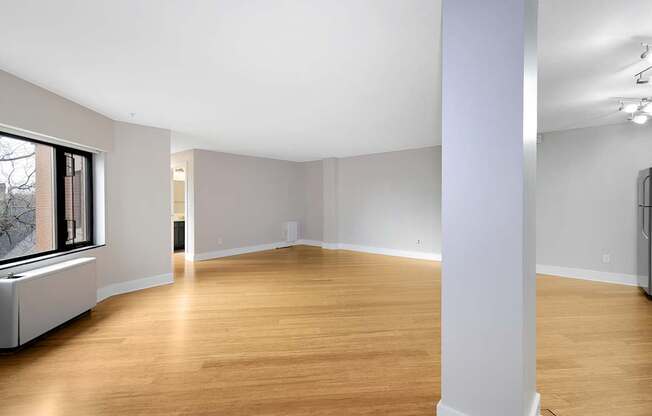 A large living room with wooden floors in Kalamazoo, MI