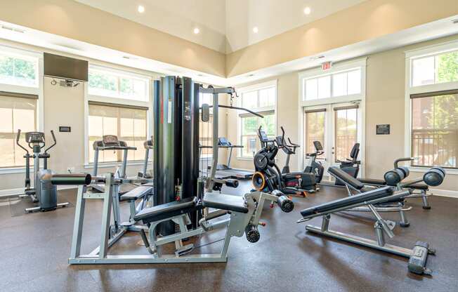 the gym at the preserve apartments