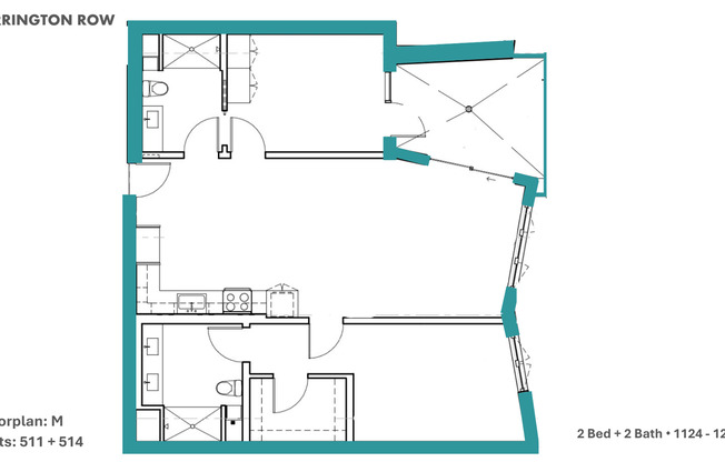 2 beds, 2 baths, 1,124 sqft, $5,700, Unit PH 514