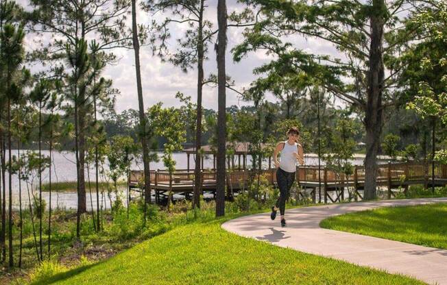 Walking and bike path around the community