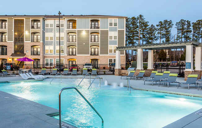 our apartments have a resort style pool with lounge chairs