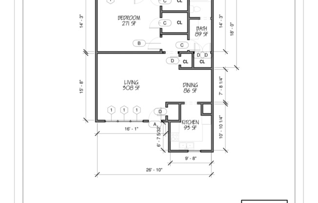 1 bed, 1 bath, 856 sqft, $975, Unit 6612-04