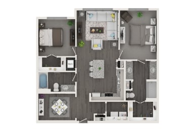 2 beds, 2 baths, 1,187 sqft, $1,950