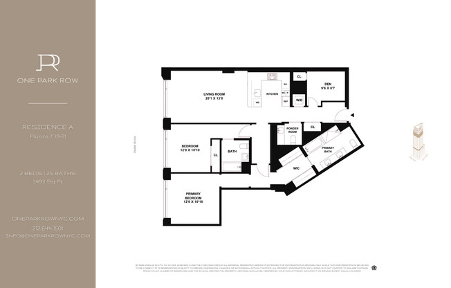 2 beds, 2.5 baths, 1,493 sqft, $17,800, Unit 20A