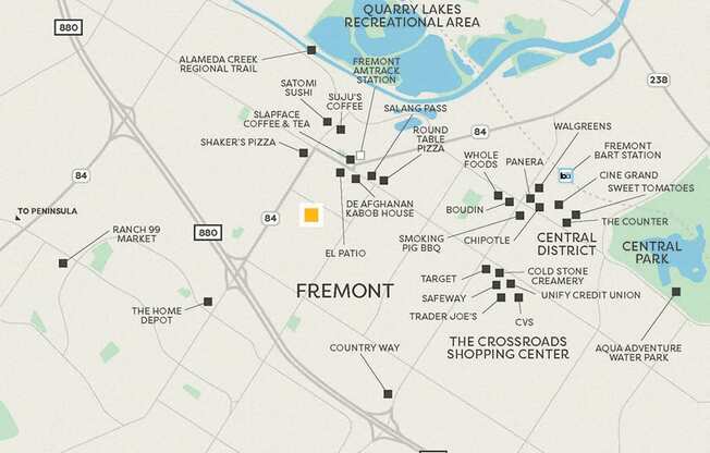 Metro Fremont | Apartments | Map of the Area