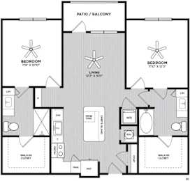 2 beds, 2 baths, 1,125 sqft, $1,918