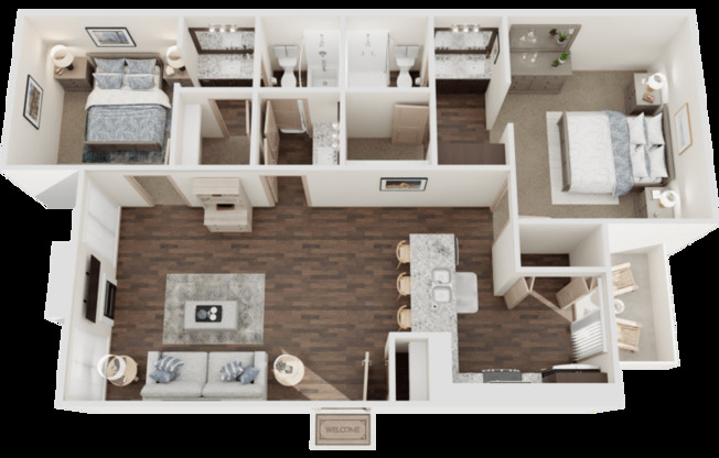 2 beds, 2 baths, 1,185 sqft, $2,035