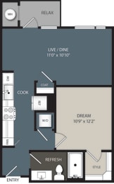 1 bed, 1 bath, 654 sqft, $1,652