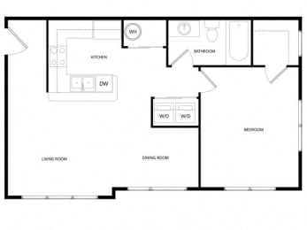 1 bed, 1 bath, 714 sqft, $1,400