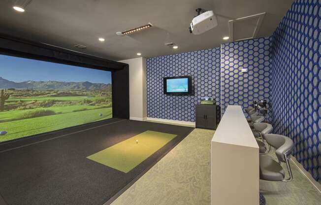 Golf simulator room