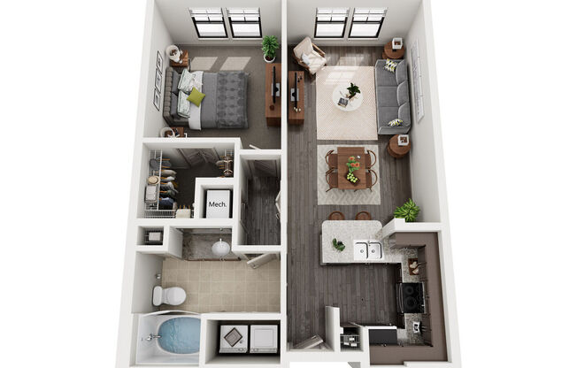 1 bed, 1 bath, 746 sqft, $1,415
