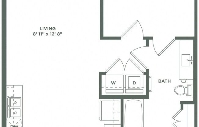 1 bed, 1 bath, 810 sqft, $1,542