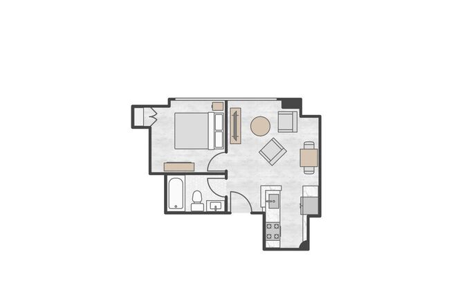 1 bed, 1 bath, 500 sqft, $1,750, Unit 304