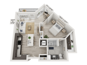 1 bed, 1 bath, 747 sqft, $1,910