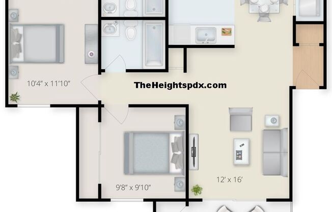 2 beds, 2 baths, 900 sqft, $1,849, Unit 8053
