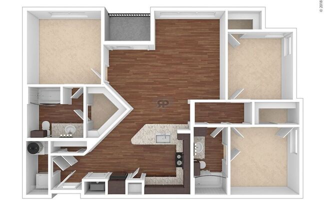 3 beds, 2 baths, 1,298 sqft, $1,438