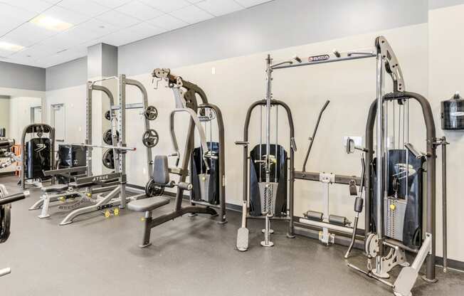 Fitness Center Gym at Highpoint on Columbus Commons Apartments
