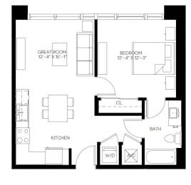 1 bed, 1 bath, 643 sqft, $2,602