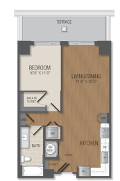 1 bed, 1 bath, 725 sqft, $2,674