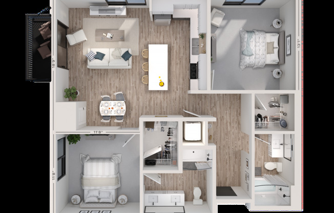 2 beds, 2 baths, 1,056 sqft, $2,650, Unit 601